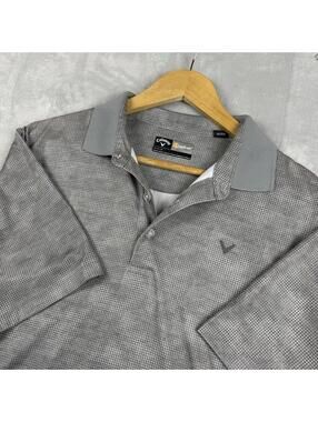 Callaway Opti Dri Golf Polo Shirt Men Sz M Gray Performance Stretch Golf Preppy